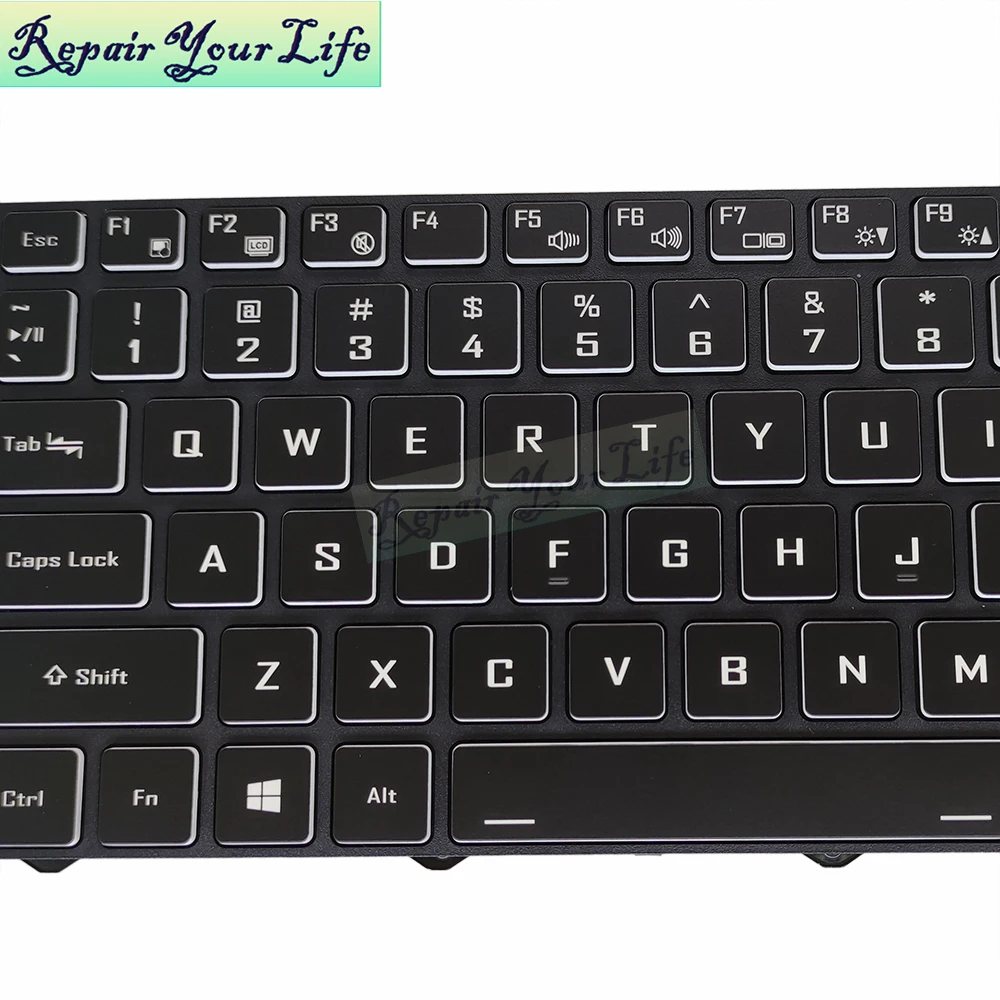 Russo Inglês Teclado Portátil Backlit Teclados para Gigabyte a7 x1 Aorus sb Sb7us1130sh Jogos Notebook Eua ru Backlight - Imagem 5