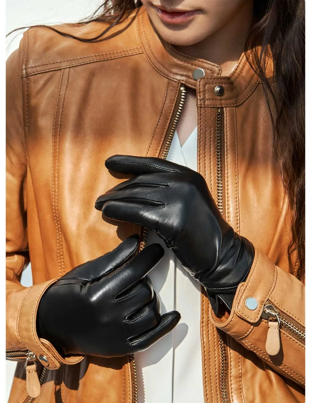 Xiaomi Qimian, теплые перчатки из овечьей кожи с сенсорным экраном, Нескользящие Модные мужские и женские шерстяные перчатки на весь палец, перчатки для вождения