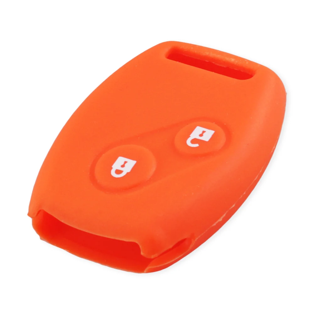 KEYYOU 30X2 кнопки силиконовый чехол для ключей от машины крышка протектор FOB для Honda Civic Jazz пилотное соглашение CR-V для стилизации автомобильного пульта чехол - Количество кнопок: orange