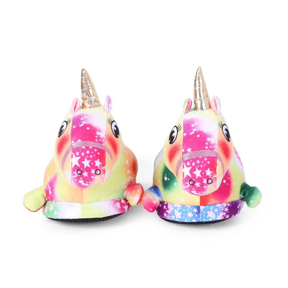 Unicorn Colorful Star and Rainbow Slippers