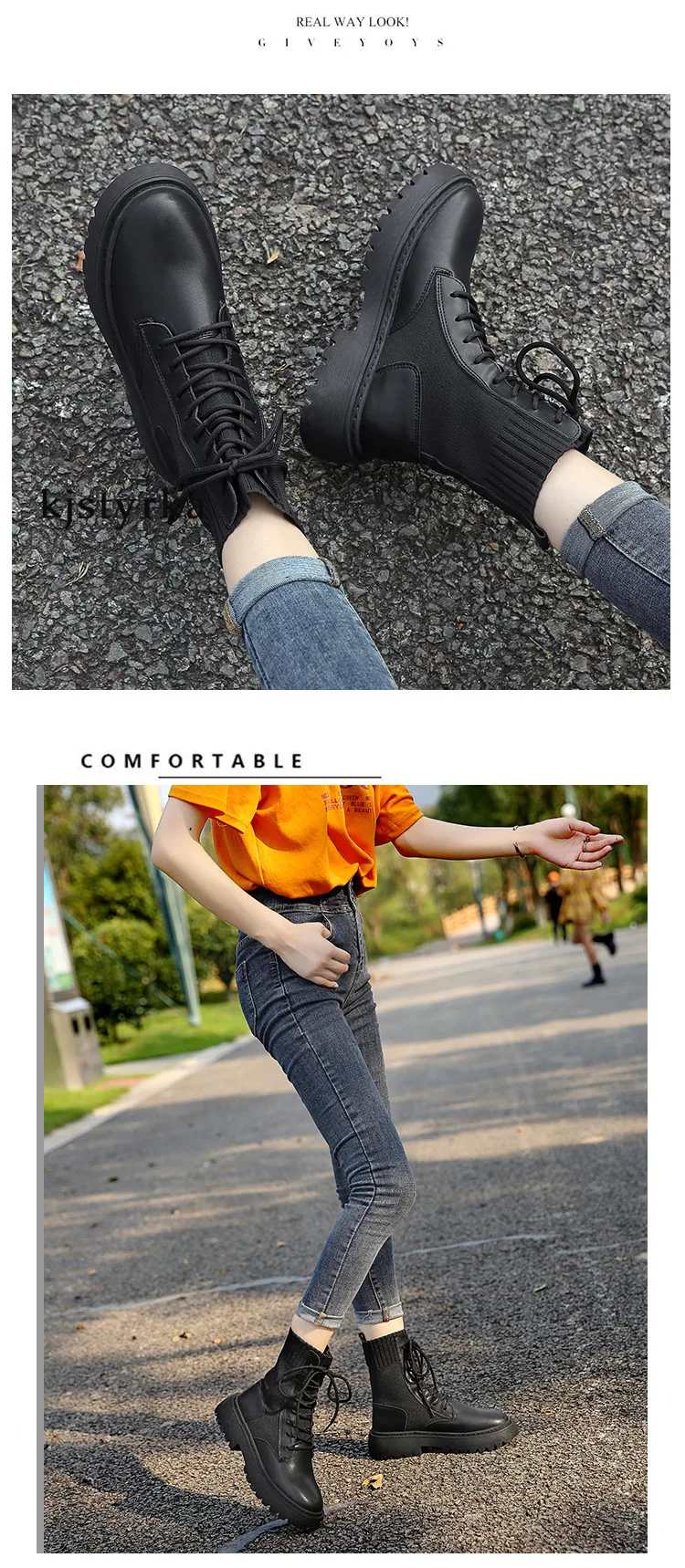 Kjstyrka/брендовые Ботинки Martin; botas femininas de inverno; Высококачественная искусственная кожа; вязаные зимние сапоги на квадратном каблуке