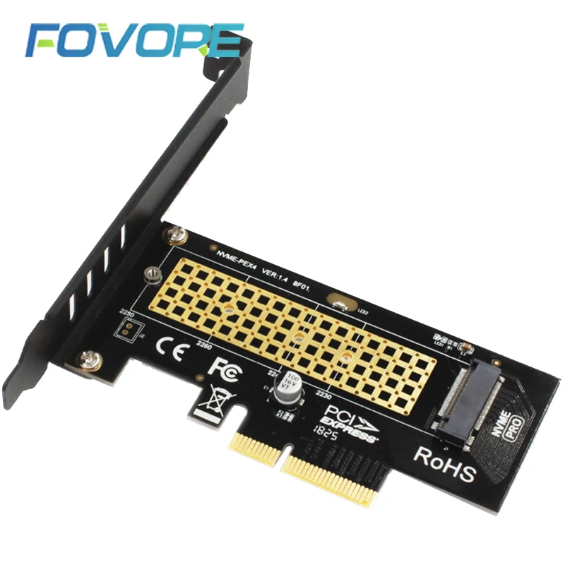 M.2 NGFF к PCI-E 14 карта передачи PCI Express 3,0X1 NVME M.2 M ключ NGFF SSD pcie M2 riser Card Adapter и низкопрофильный brack