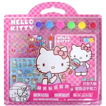 Корейский стиль цветной рисунок пигмент костюм с граффити Алмазная наклейка Снежный мультфильм цветной стикер цветная картина Сочетание котенка