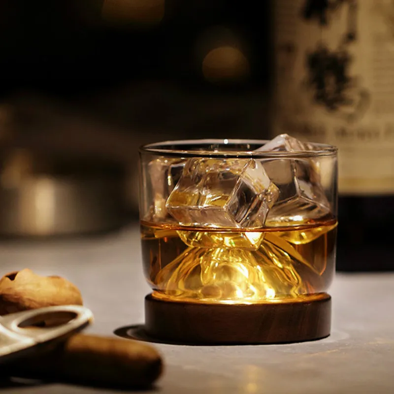 Creative Japanese-style hill type thick heat-resistant glass wine glass home bar whiskey glass white wine wine glass LB10212