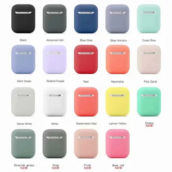 

YanXu 19 Colors For Apple Airpods 1/2 Silicone Case Soft TPU Ultra Thin Protector Cover Sleeve Pouch For Airpods Earphone Case