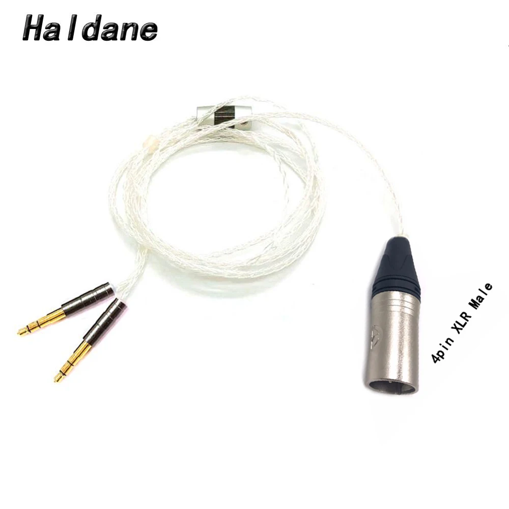 Haldane 4pin XLR сбалансированный 8 ядер 7N OCC посеребренный кабель для наушников/t1 t5p/D7100 D7200/Z7 z1r/SW01 02 наушники