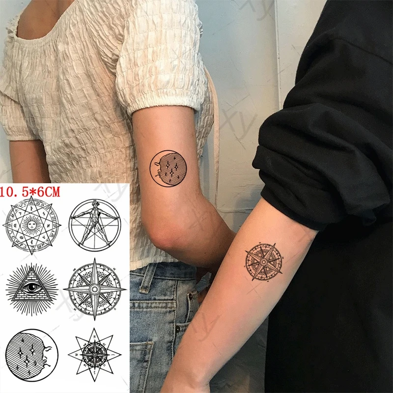 Tatuagem adesiva temporária, tatuagem de mordomo preto, símbolo do  contrato, bússola, anime, tattoo flash, tatuagens falsas para homens,  mulheres e crianças - AliExpress