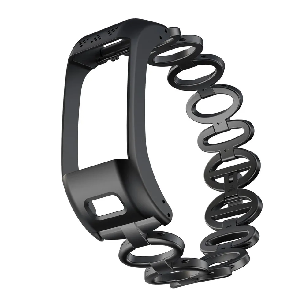 20 мм Натуральная Нержавеющая сталь браслет ремешок для часы Garmin vivosmart HR+/подход X10/подход X40 ремешок для часов полосы - Цвет: Черный