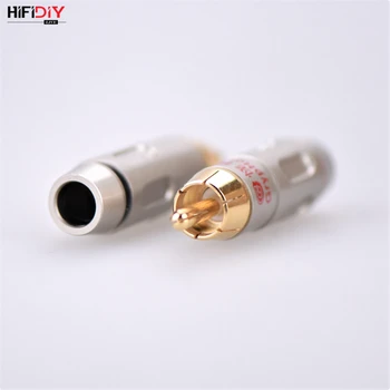 

HIFIDIY LIVE 2PCS/Set RCA Plug Audio signal input cable wire Gold Plated amplifier front stage DIY speaker Stereo Headset repair