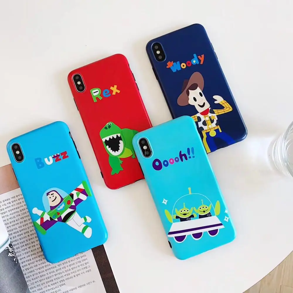 

Cartoon Cute Story Three-eyed Dinosaur Astronaut Buzz Lightyear Hudi Silicone cover for iphone MAX X S XR 7 8plus phone cases