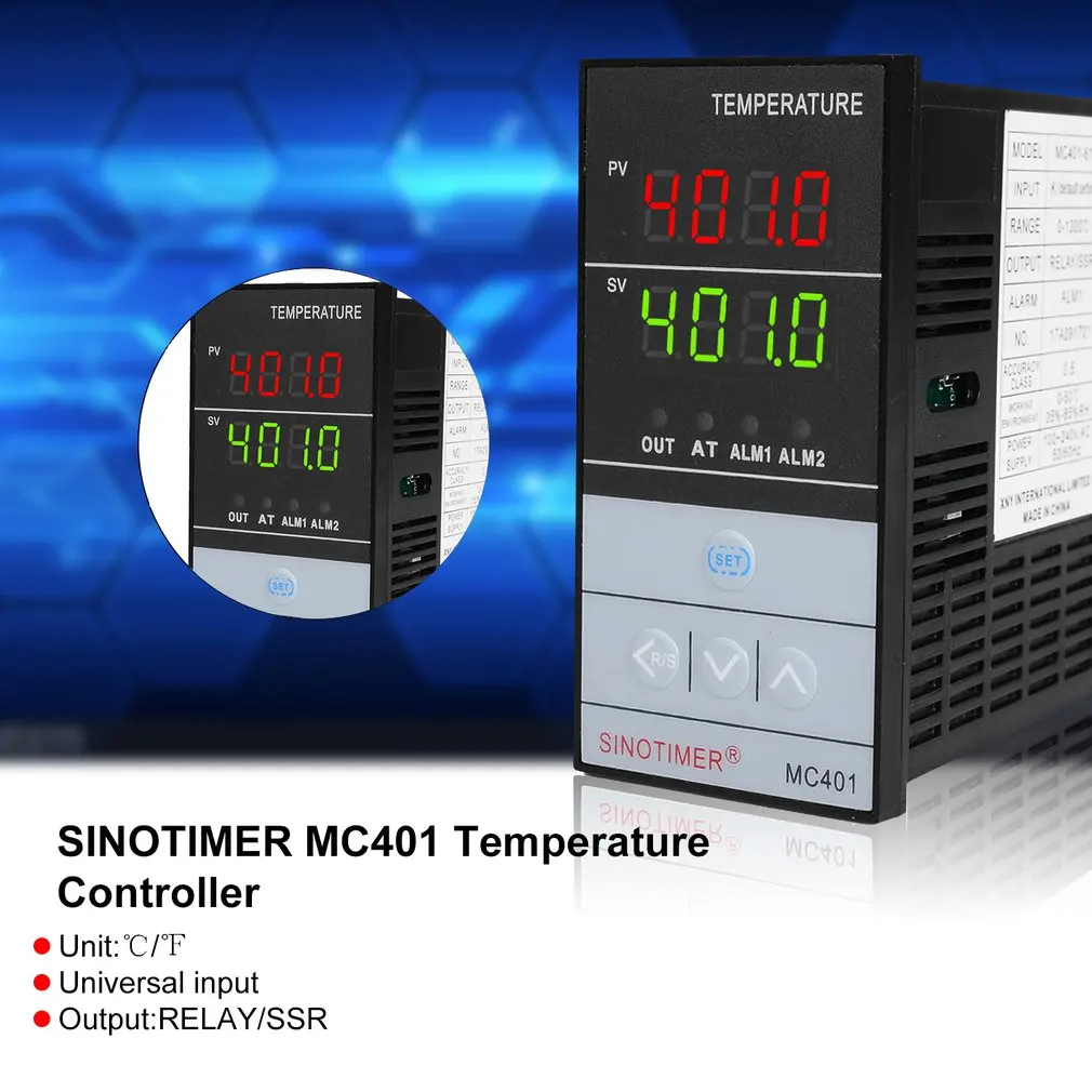 SINOTIMER короткий корпус вход PID регулятор температуры Термостат Регулятор температуры SSR релейный выход тепла прохладная сигнализация