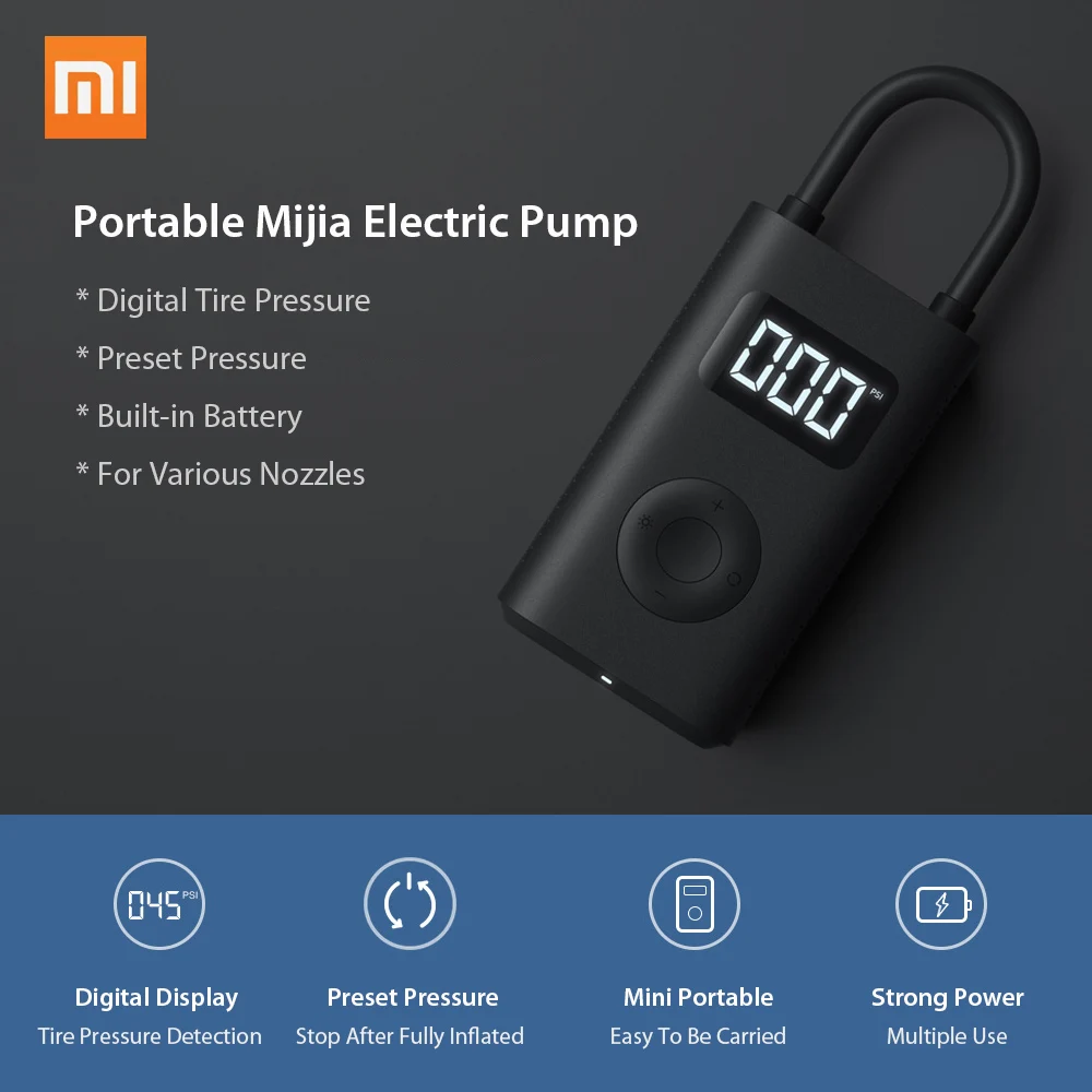 Оригинальный Xiaomi Mijia надувной Портативный Умный Цифровой датчик давления в шинах