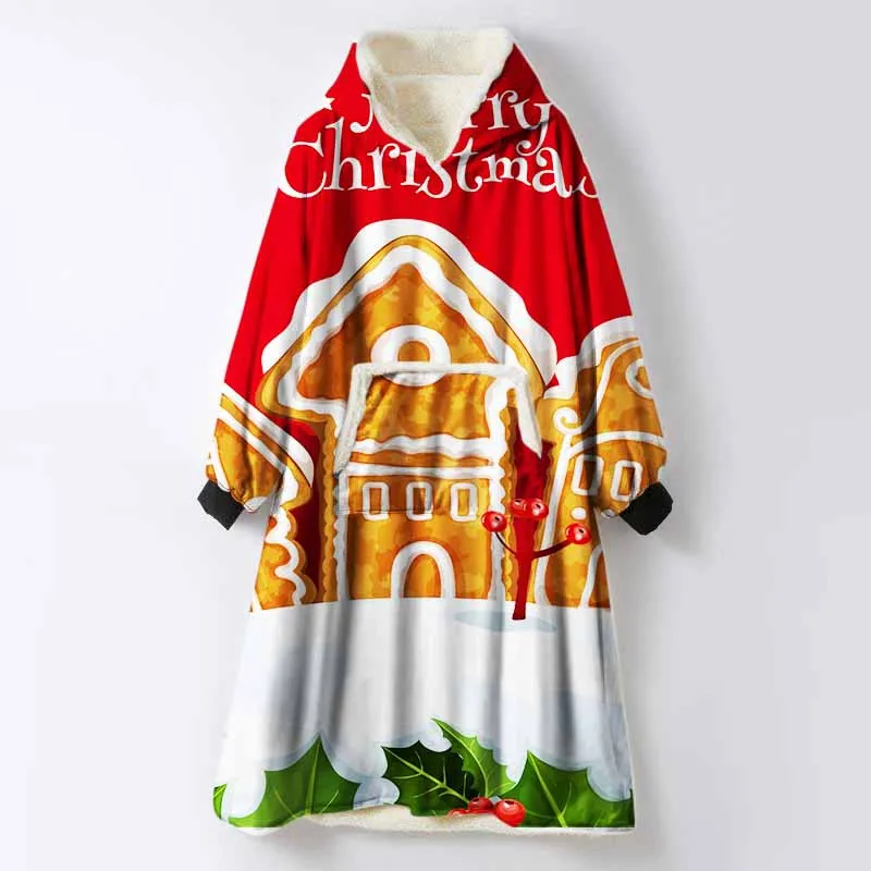 COLOR 26 Merry Christmas Снеговик толстовка с капюшоном одеяло с рукавами для взрослых домашний диван отдых одеяло с рукавами карман носимых пуловер пледы - Цвет: COLOR 26