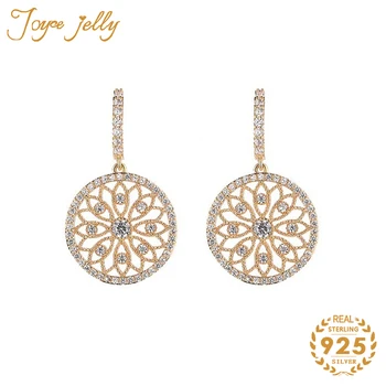 

JoyceJelly Trendy Stud Earrings for Women 925 Silver Wedding Jewelry Round Shaped Claasical Style Women Fine Jewelry Gifts 2020