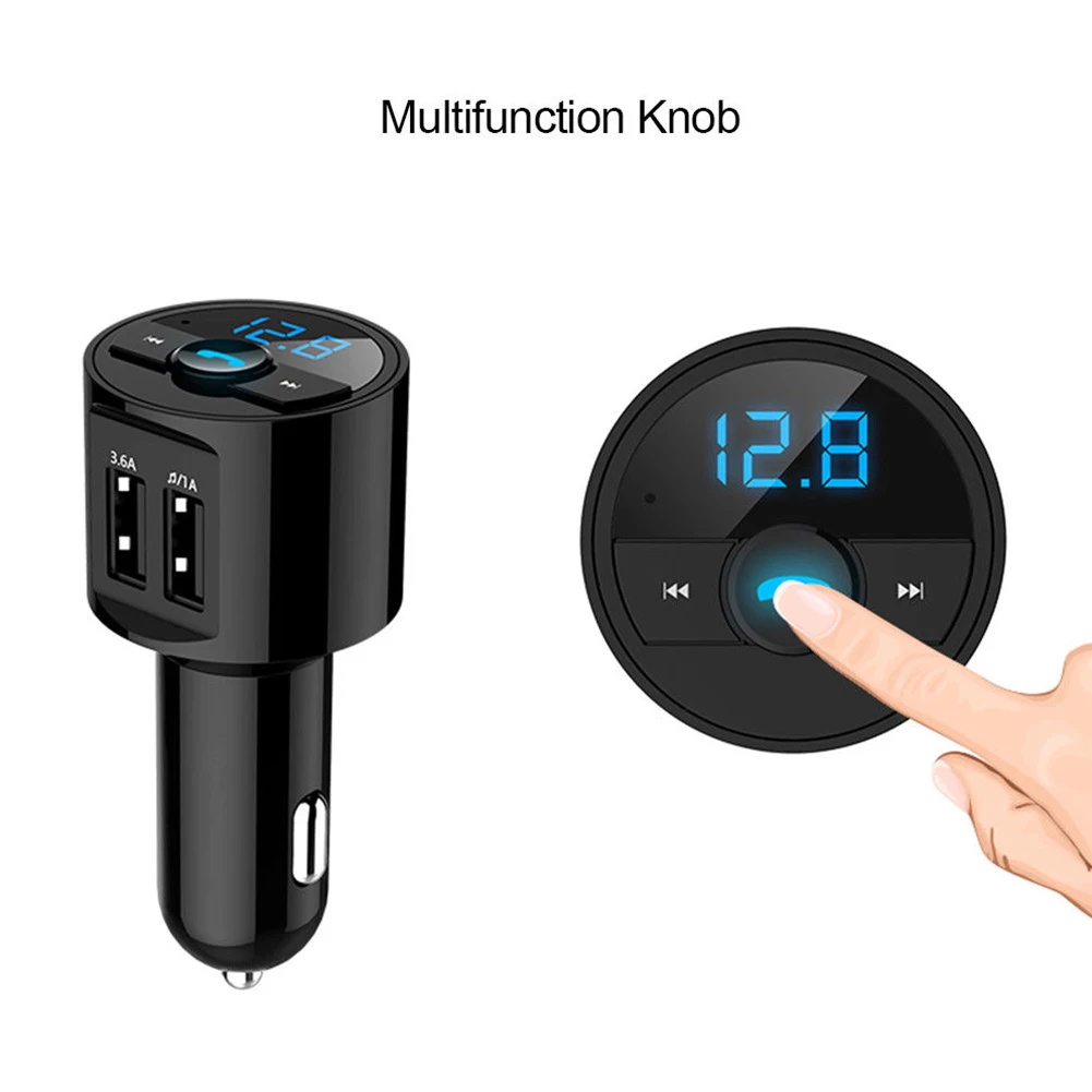 Беспроводное зарядное устройство с поддержкой Bluetooth автомобильные аксессуары ЖК-адаптер для громкой связи двойной USB Поддержка U диск телефон зарядное устройство Радио MP3 аудио плеер