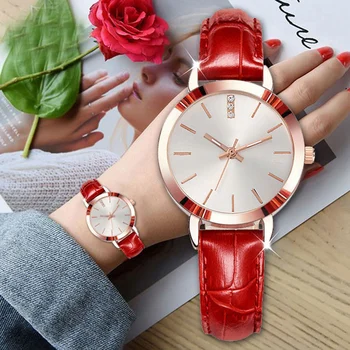 

Exquisite Rhinestone Quartz Watch for Women Fashion Classic Alloy Dial with PU Wrist Band TT@88