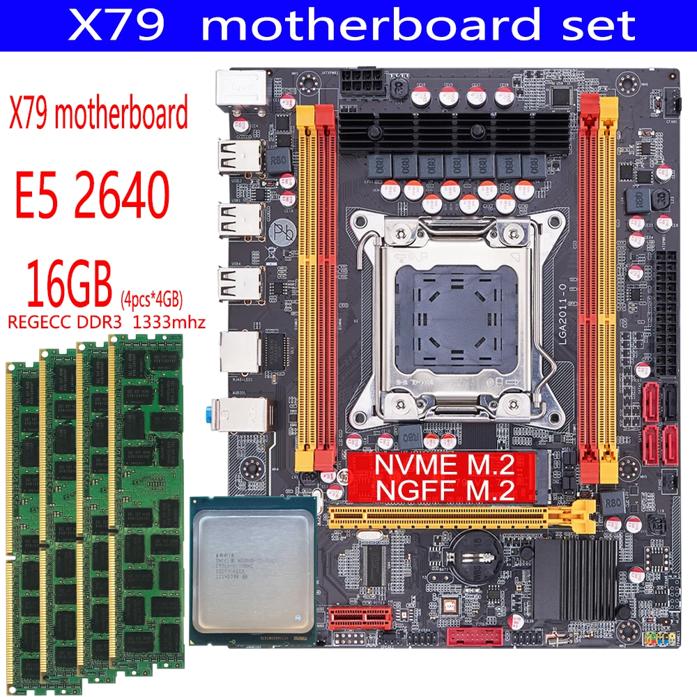 Xeon E5 2640 CPU E5 2640 X79 Motherboard Set With LGA2011 Combos 4pcs