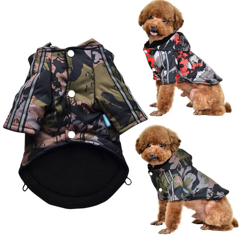 

New Warm Pet Dog Clothing For Small Medium Dogs Puppy Camouflage Pattern Jacket Hoodie Coat Pets Supplies Dog Winter Clothing