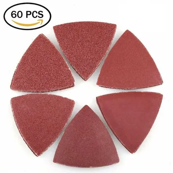 

Sanding Discs Sheet Triangle Sandpaper Grinder Pads Sander Hook And Loop 60pcs
