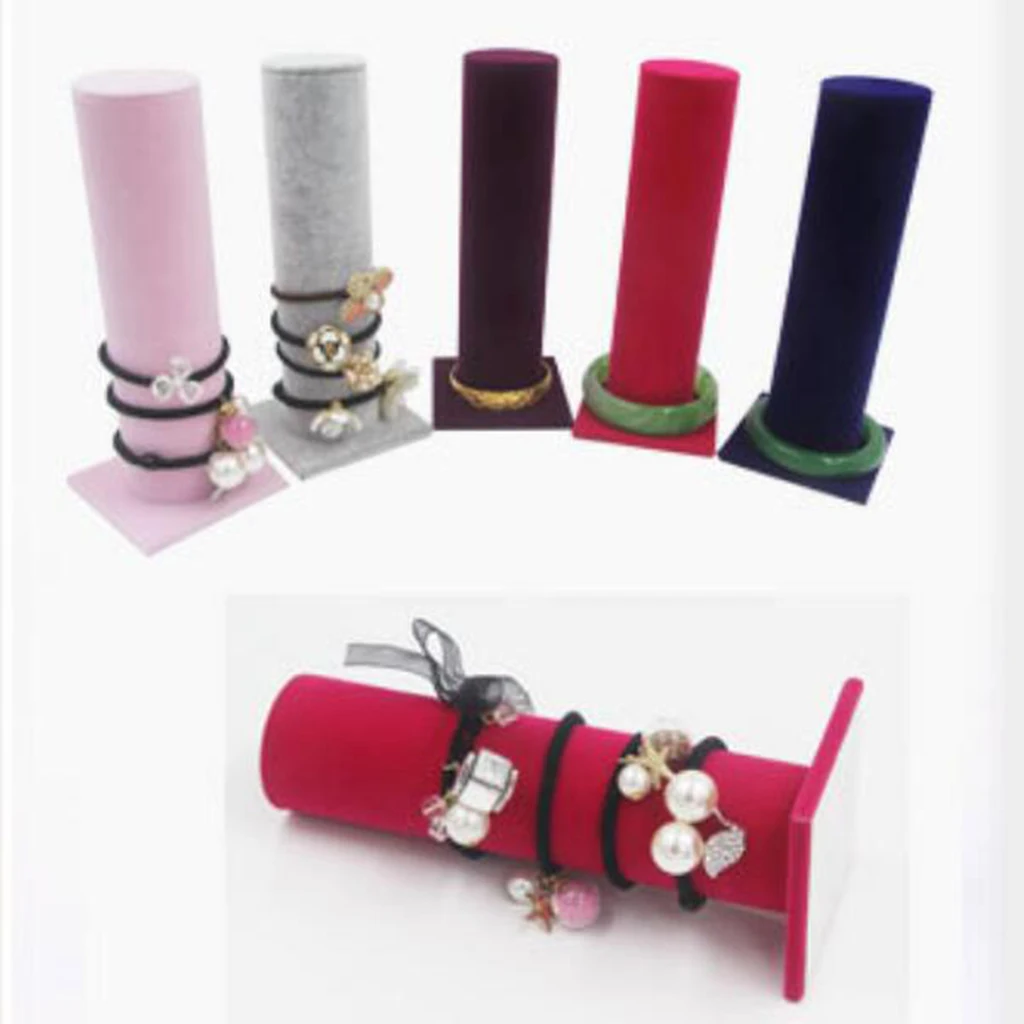 hair tie shop holder Velvet Vertical Jewelry Bracelet Display Stand Bangle T-Bar Display Holder headwear display stand 