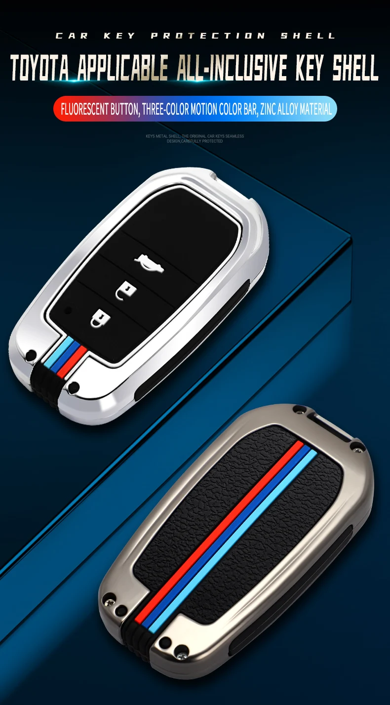 Metal Car Smart Key Case Cover For Toyota Corolla Altis Camry Rav4 Prius Aygo Auris Land Cruiser 200 Prado Shell Fob Accessories 6 Metal Car Smart Key Case Cover For Toyota Corolla Altis Camry Rav4 Prius Aygo Auris Land Cruiser 200 Prado Shell Fob Accessories - Ha6a3aad43d994982b37a82e0821e94a4v
