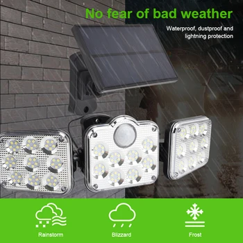 

Three-head LED Solar Light Outdoor SSolar Sensor Wall Light Wall Light Waterproof Solar Powered Sunlight for Garden Decoration
