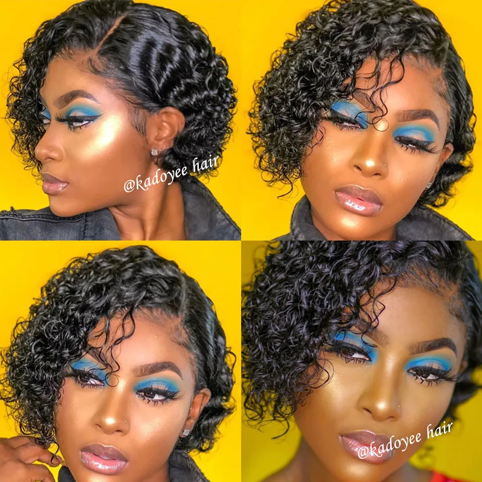 pixie cut lace front human hair wigs