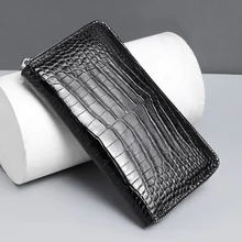 

Real Crocodile Leather Genuine Mens Wallet Long Large Capacity Handbag Leather Multi Card High-end Men's Bag 2022 Black Wallets