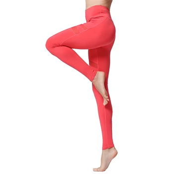 

LUKITAS Sexy Women Sport Yoga Pants Splice Mesh Jogging Push Up Flexible Elastic Breathable Quick Dry Exercise Fitness Leggings