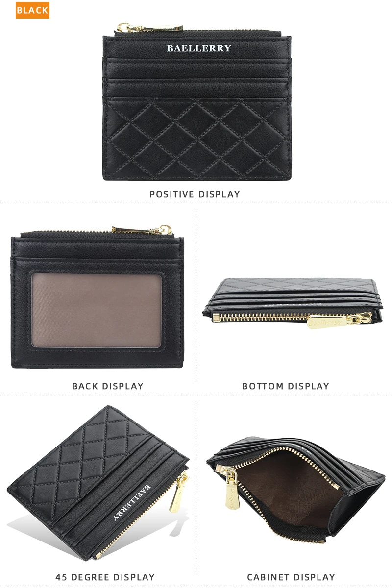 Women Small Wallet Credit Multi-Card Holder Package Fashion PU Function Zipper Ultra-Thin Organizer Case Student Lady Coin Purse