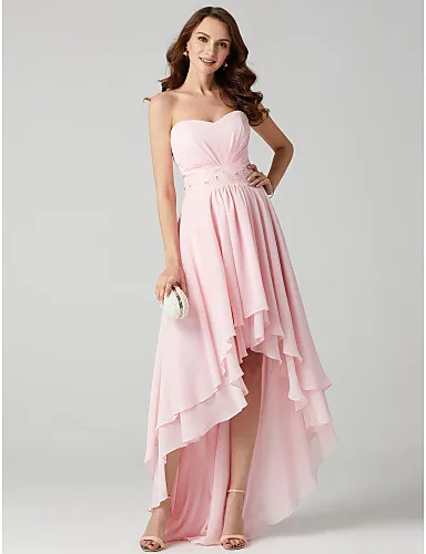 Picture Color 2 Erosebridal торжественное платье для женщин элегантное Womemn Формальное вечернее платье платья розовое вечернее платье из шифона высокая/низкая Deisn Robe Soiree - Цвет: Picture Color 2