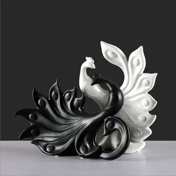 

CREATIVE CERAMIC PEACOCK ORNAMENTS HOME LIVINGROOM PORCH BAR DESKTOP CERAMIC FIGURINES MINIATURES ACCESSORIES CRAFTS DECORATION