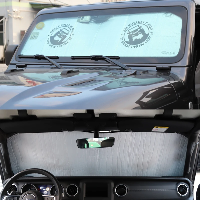 YCCPAUTO 1 шт. козырек от солнца на лобовое стекло для Jeep Wrangler JL/JT Gladiator Защита от УФ-лучей на переднее стекло автомобиля
