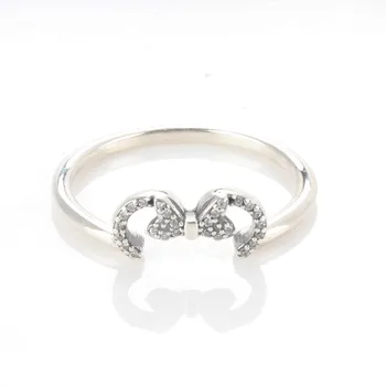 

Original 925 Sterling Silver Pan Ring Creative Minnie's Silhouette Pan Ring For Women Wedding Party Gift Fashion Jewelry