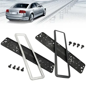 

1 Set Car license Frame Stainless Steel European 8K German Russian Car License Plate Frame Number Plate Holder