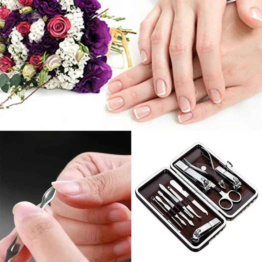 Профессиональный домашний полезный комплект ножниц для ногтей унисекс, серебро, 12 шт