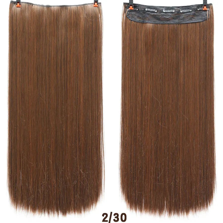 LiangMo, длинные прямые волосы на заколках, цельные синтетические волосы для наращивания, 5 клипов, накладные волосы блонд, коричневые, черные волосы для женщин - Цвет: B-2-30