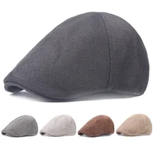 Мужская классическая Кепка, льняная хлопковая остроконечная Кепка, берет для вождения, для гольфа, для улицы, плоские шляпы