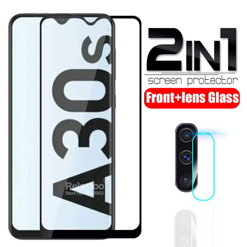 2 in 1 camera lens protective Glass For samsung Galaxy a30s Glass screen protector on samsun a30s a 30s a307F tempered Glas Film afbeelding