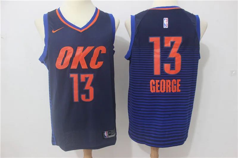 for men Free shipping A+ quality Mens Adult#0 Russell Westbrook 7 Russell Westbrook 13 Paul George Jersey Oklahoma City short - Цвет: for men