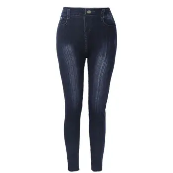 

Women New Classic High Waist Slim Leggings Imitation Jeans Seamless Pencil Pants 449F