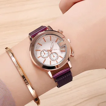 

Women Quartz Watches Women Fashion Luxury Watch Casual Women Mesh Stainless steel Watches Gift WM1026