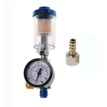 

Hot Zero Air Pressure Regulator Gauge Spray Gun In-Line Water Oil Trap Filter Separator Kit Tool