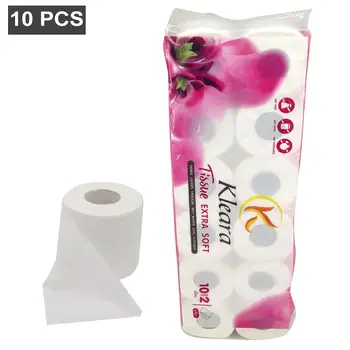

10 Rolls/pack Toilet Roll Paper 3 Layers Home Kitchen Bath Toilet Roll Paper Primary Wood Pulp Toilet Paper Tissue Rolls