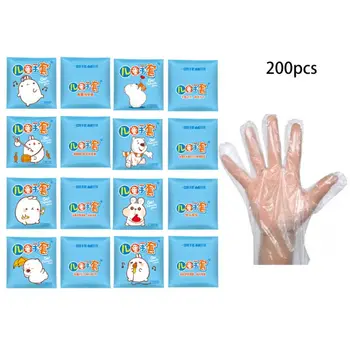 

200pcs Vinyl Disposable Gloves Powder Free Latex Free For Kids Kitchen Gloves For Left And Right Hand DropShip