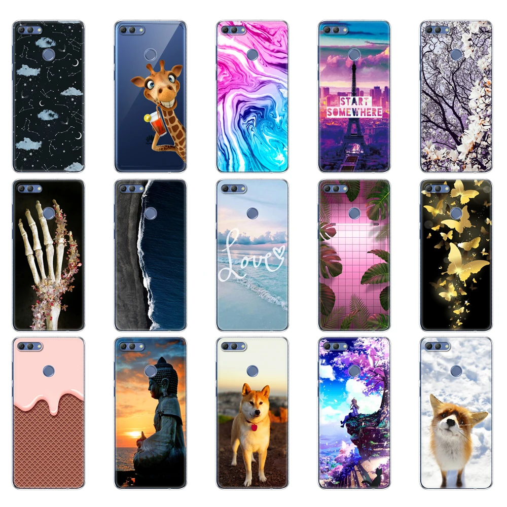 Силиконовый чехол для телефона Huawei p smart 2018 Enjoy 7S чехлы Psmart задняя крышка полностью