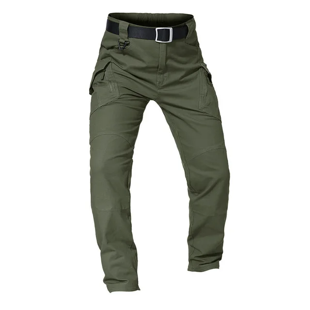 Tactical Pants Men Elastic Outdoor Military Army Trousers Men Multi-Pocket Waterproof Wear Resistant Casual Cargo Pants IX9 Green