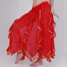 Женская Асимметричная танцевальная юбка шифоновая с оборками для Бальных Танцев Живота современный костюм фламенко 912-A346