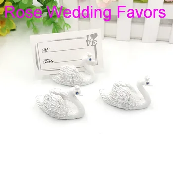 

(10pcs/Lot)FREE SHIPPING+White Swan with Crown Place Card&Photo Holder Bridal Shower Favors and Gift For Guest