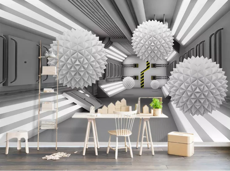 Beibehang фотообои wallpaper-3d роскошный абстрактный металлический тоннель большая настенная бумага рулон ТВ фон гостиная - Цвет: 16260998